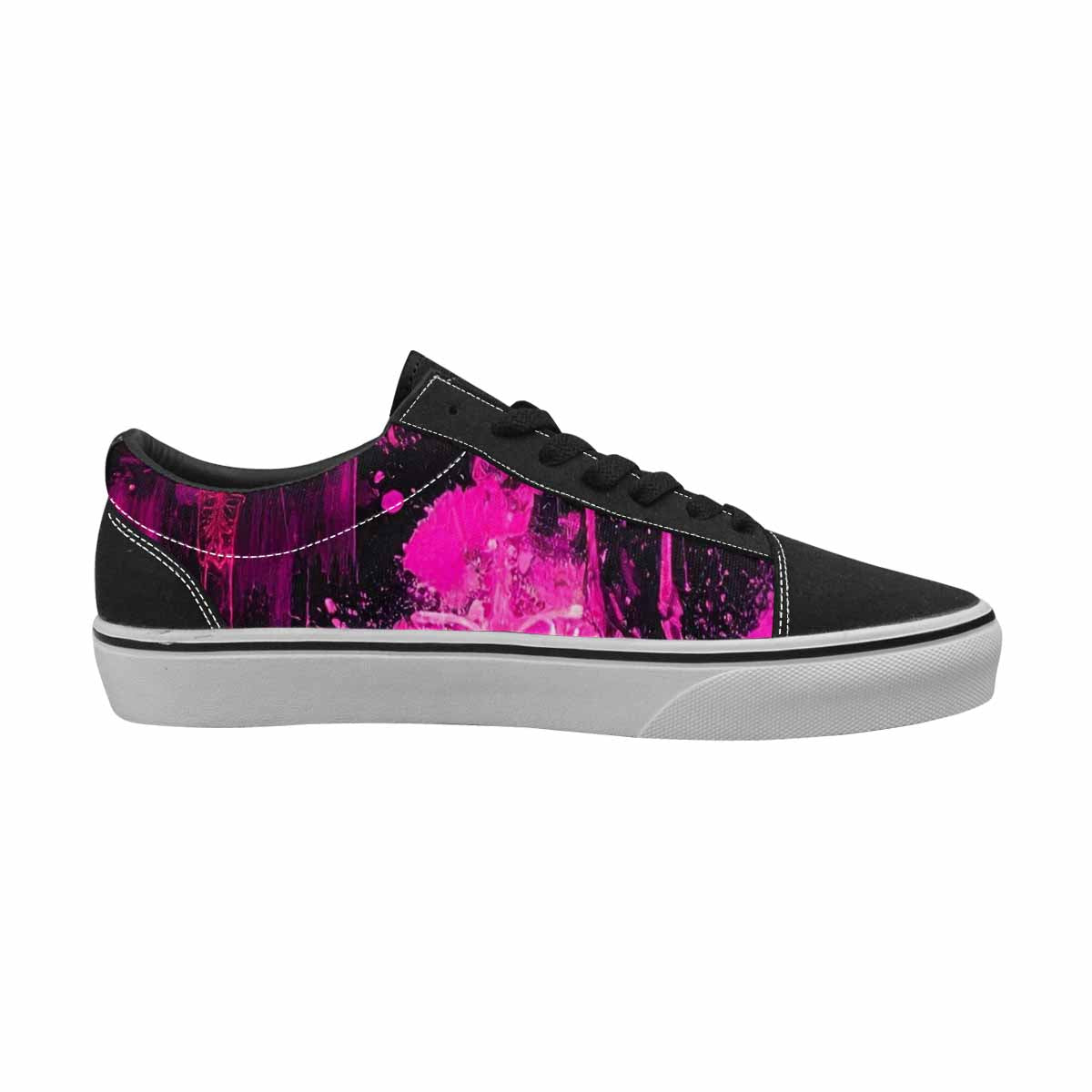 WOMEN'S Skeletons  Neon Pink Lace-Up Canvas Neon Fantasy Shoes
