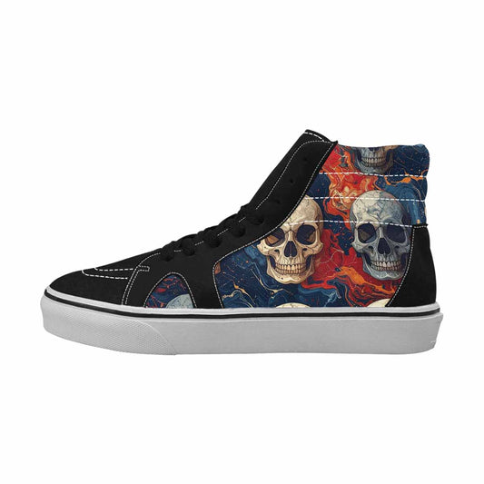 MEN'S Marble Skull High Top Canvas Neon Fantasy Shoes