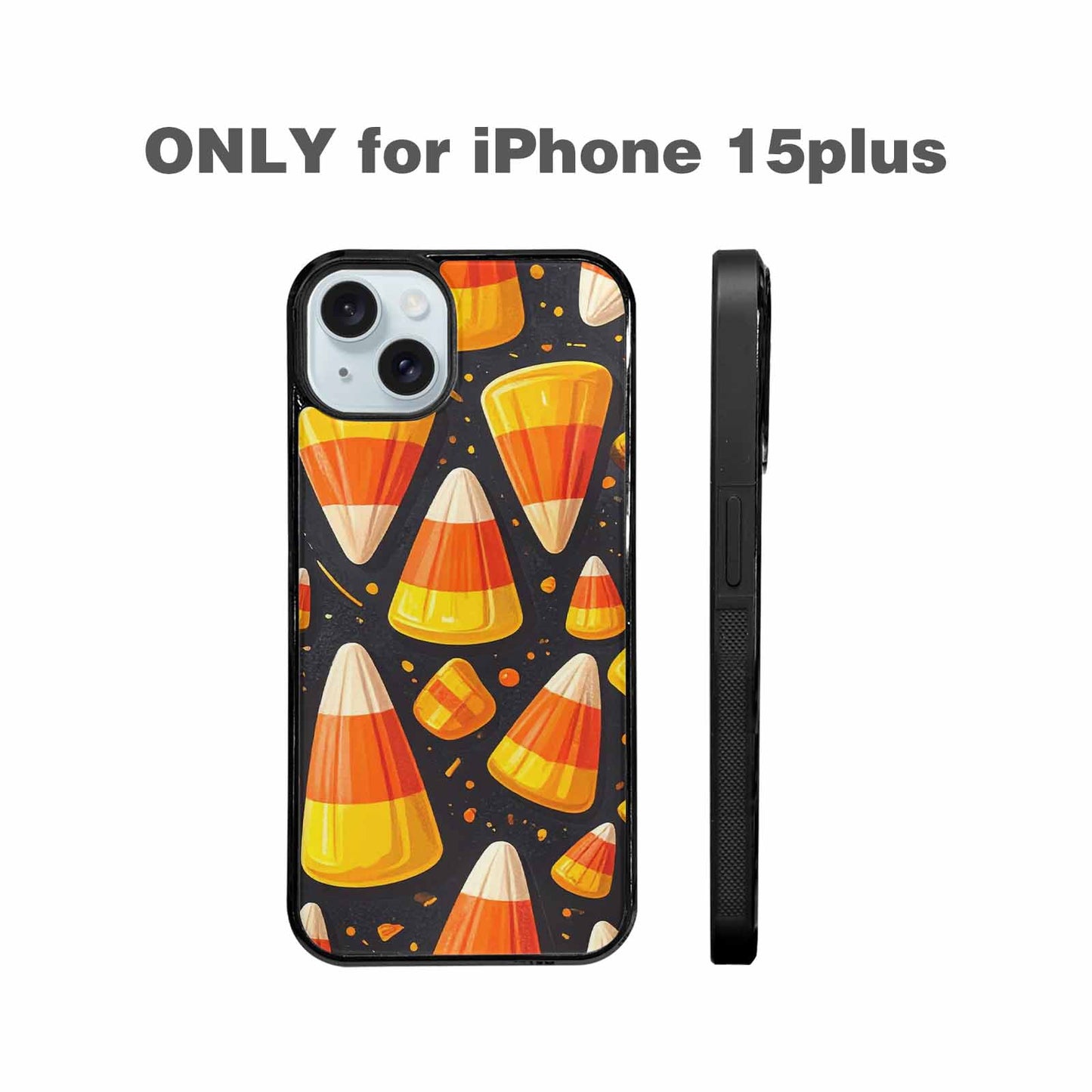 iPhone 15 Plus Case — Halloween Candy Corn, Custom Art Phone Cover