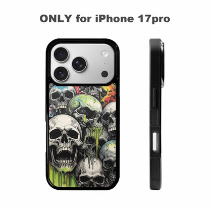 iPhone 17 Pro Case — Rainbow From Skulls Mouth Black Gothic, Custom Art Phone Cover