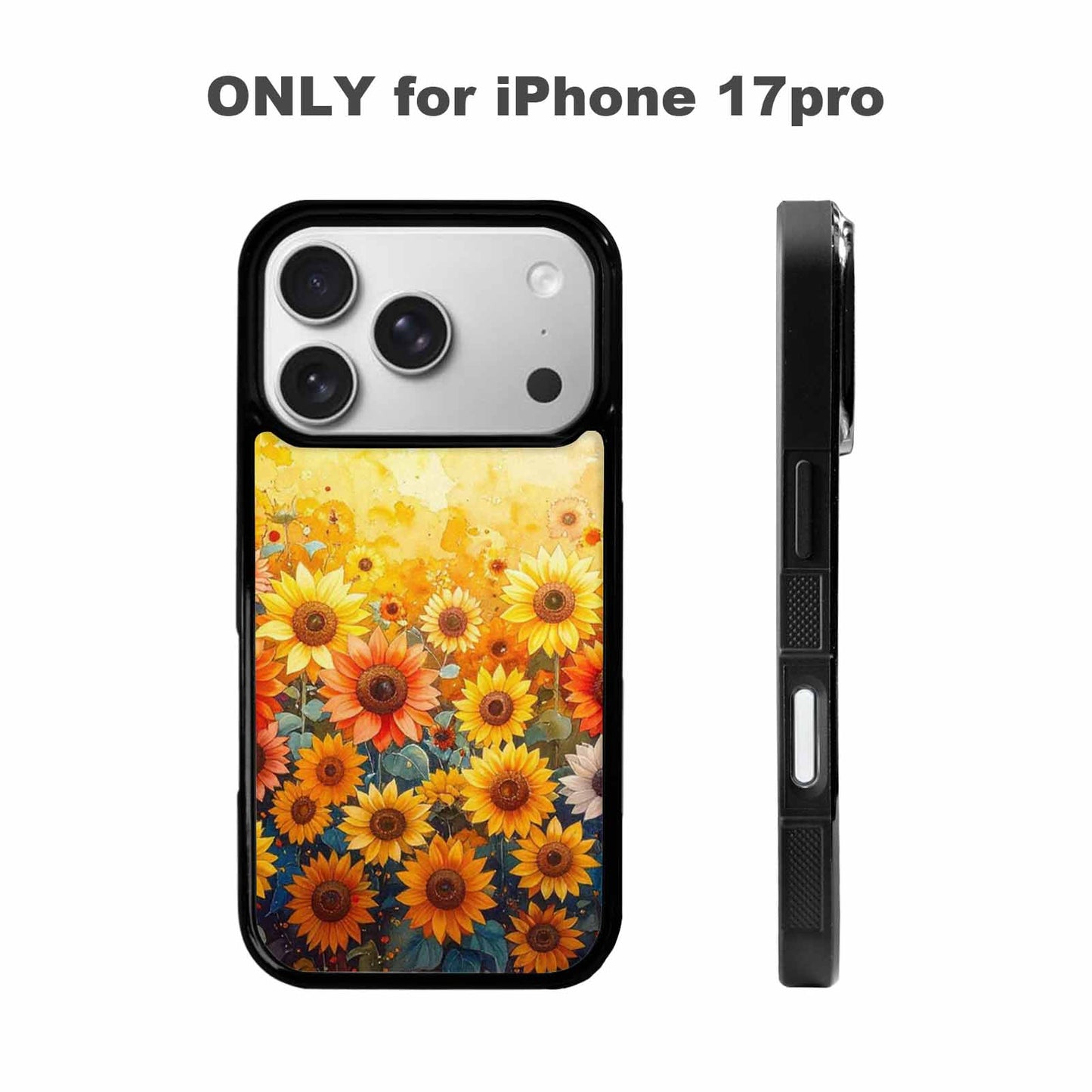 iPhone 17 Pro Case — Full Color Vibrant Sunflower Burst Floral, Custom Made Phone Cover