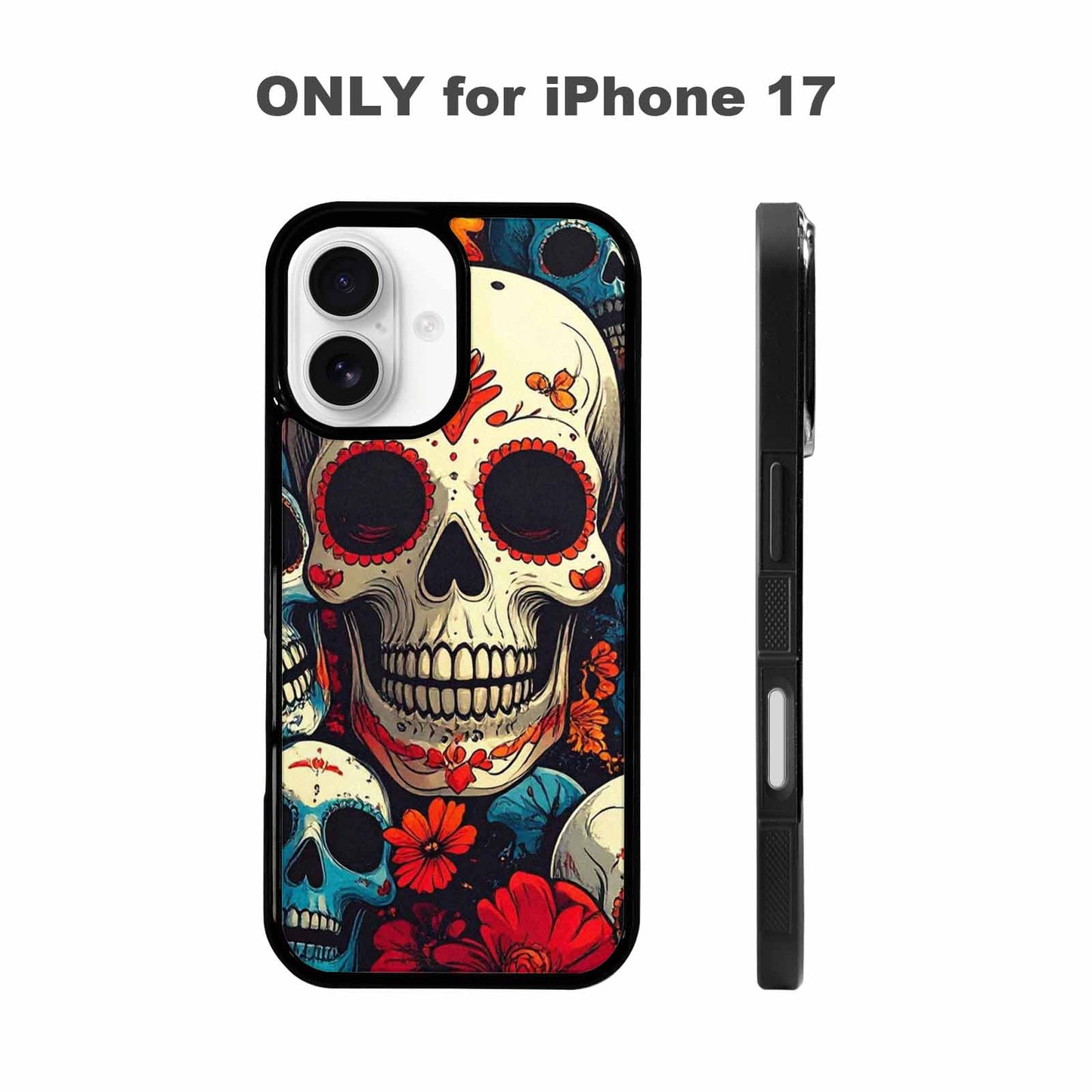 iPhone 17 Case — Skull Dark Art Gothic Print Gothic, Custom Printed Phone Case