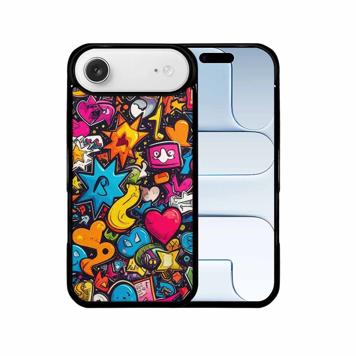 iPhone 17 Air Case — Bold Sticker Collage Icon Pattern Original, Personalized Phone Case