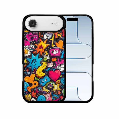 iPhone 17 Air Case — Bold Sticker Collage Icon Pattern Original, Personalized Phone Case