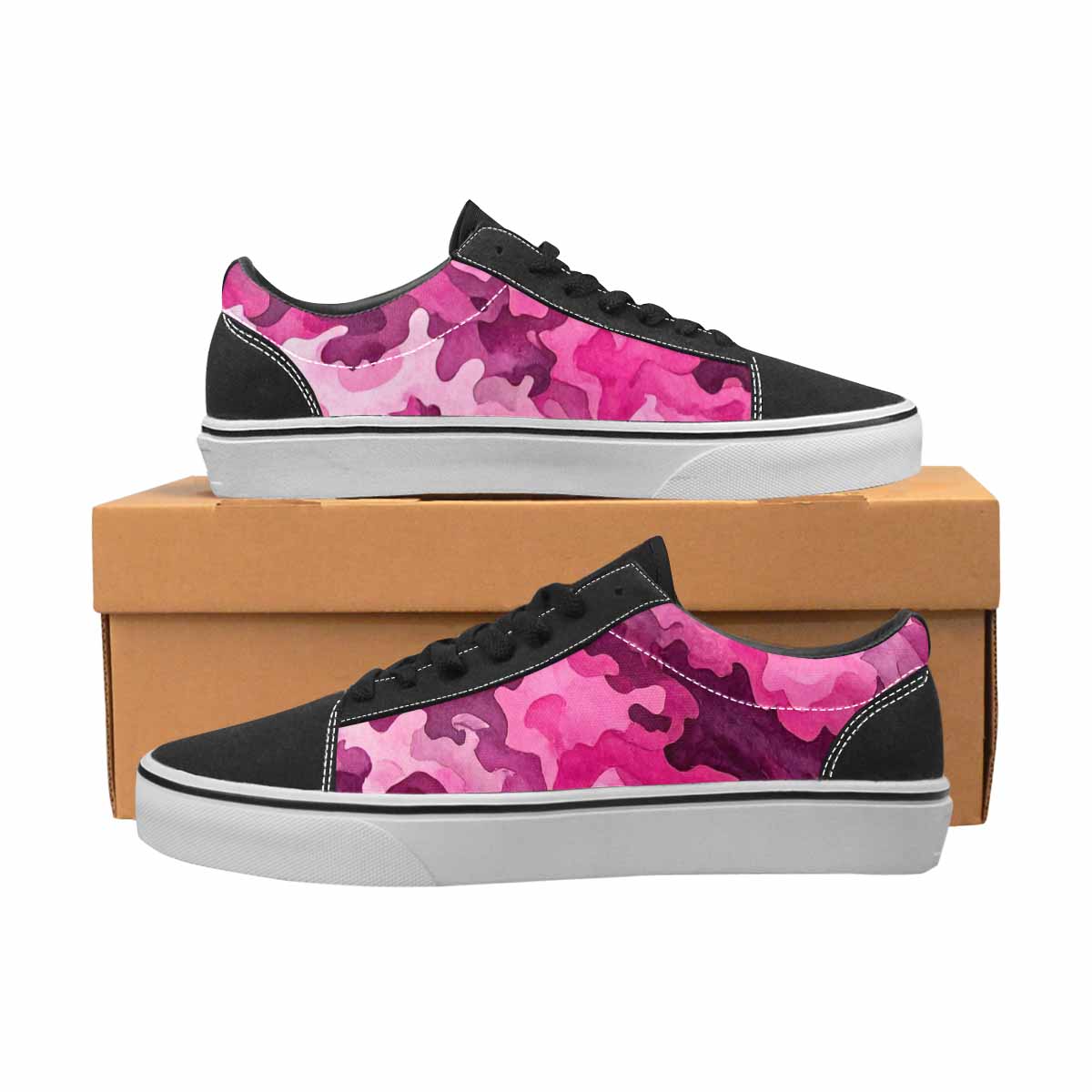 MEN'S Military Camouflage Blotch Canvas Lace-Up Vibrant Chaos Sneakers