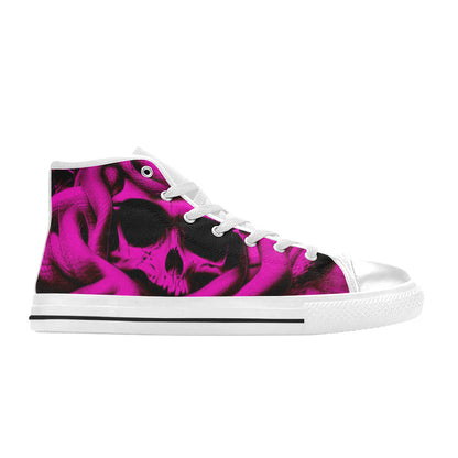 WOMEN'S Cc Snake Skull Art High Top Canvas Aesthetic Sneakers