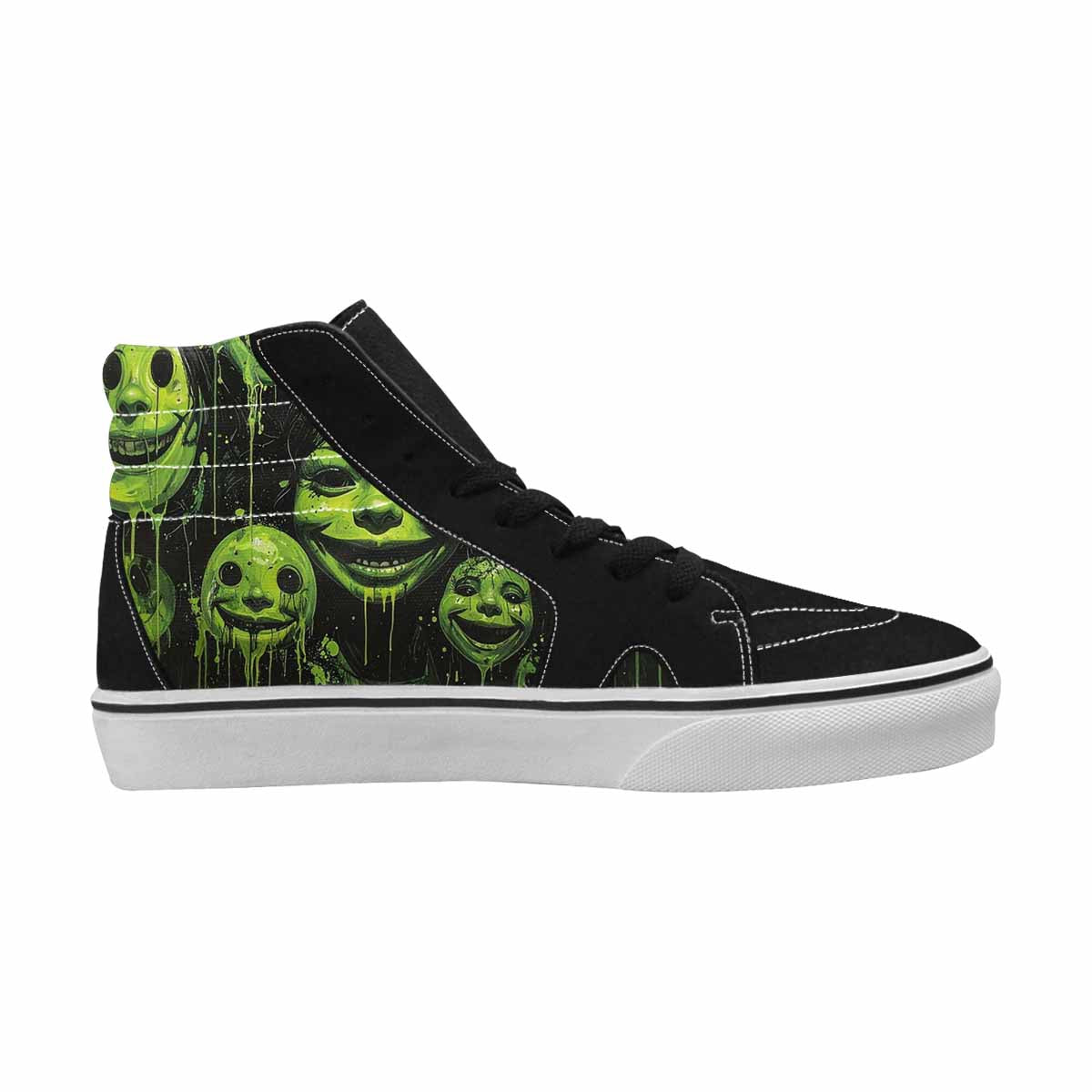 MEN'S Melting Moon Smiley High Top Canvas Dark Academia Custom Sneakers