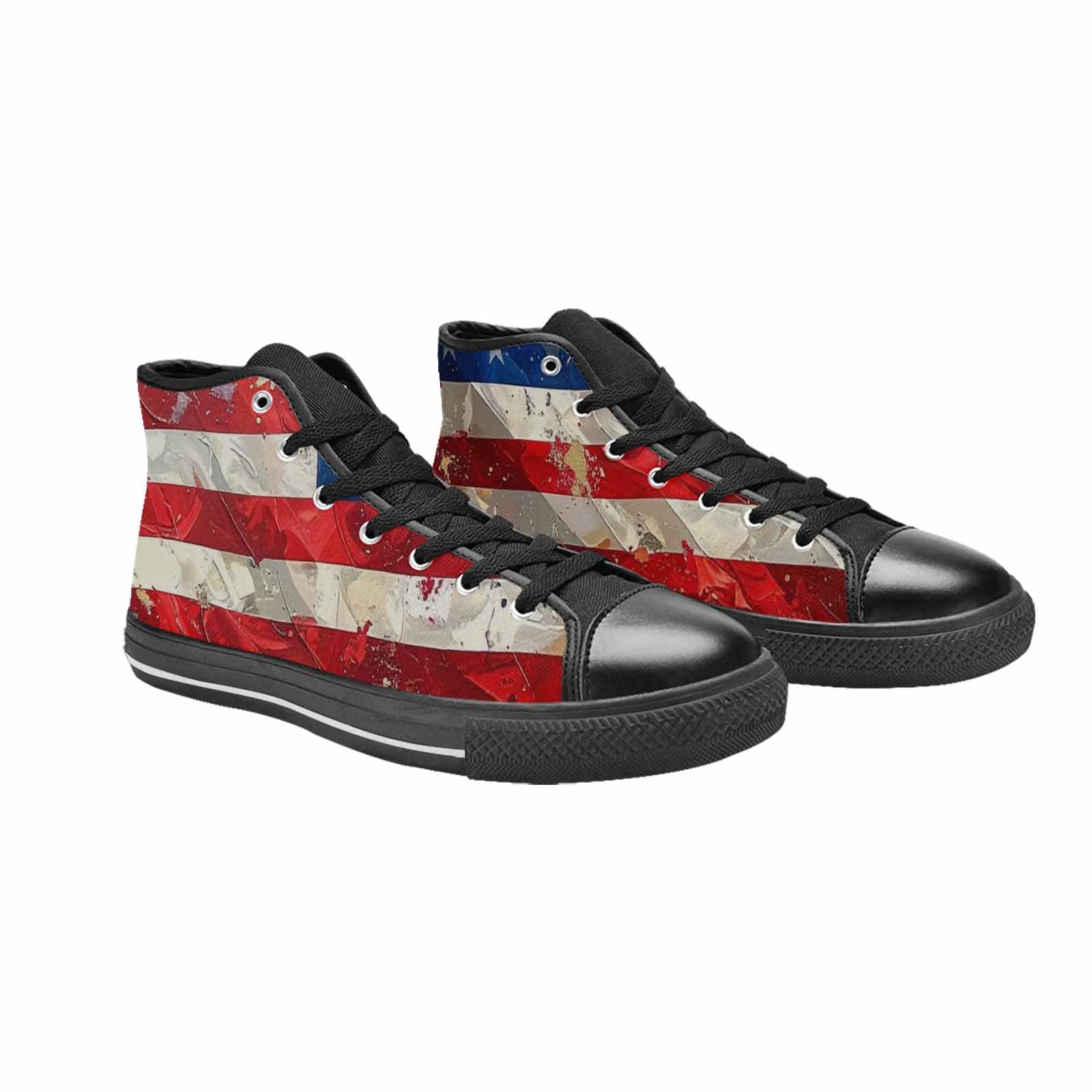MEN'S American Flag Stars High Top Canvas Neon Fantasy Shoes