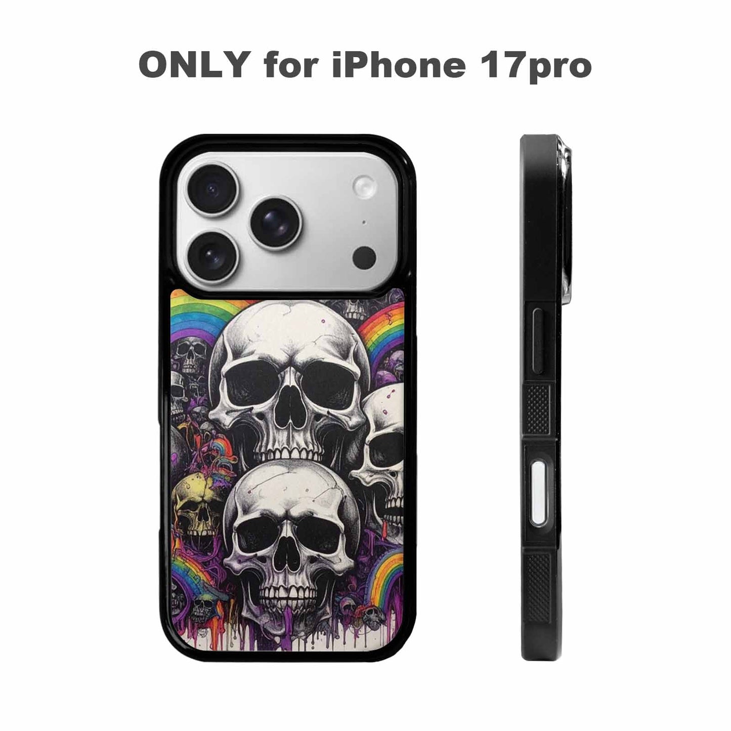 iPhone 17 Pro Case — Black Purple Ink Rainbow From Gothic, Unique Phone Case Design