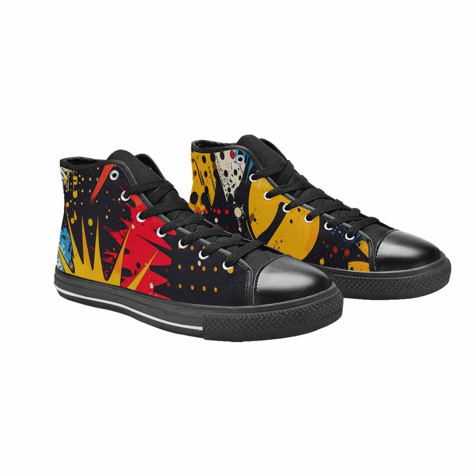 WOMEN'S Comic Book Halftone High Top Canvas Cottagecore Shoes