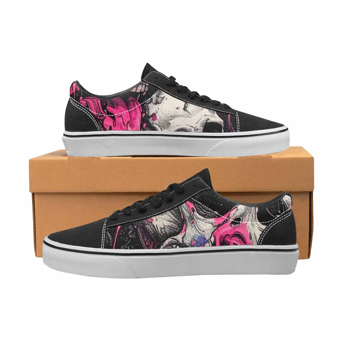 WOMEN'S Rainbow From Skull S Lace-Up Canvas Aesthetic Shoes