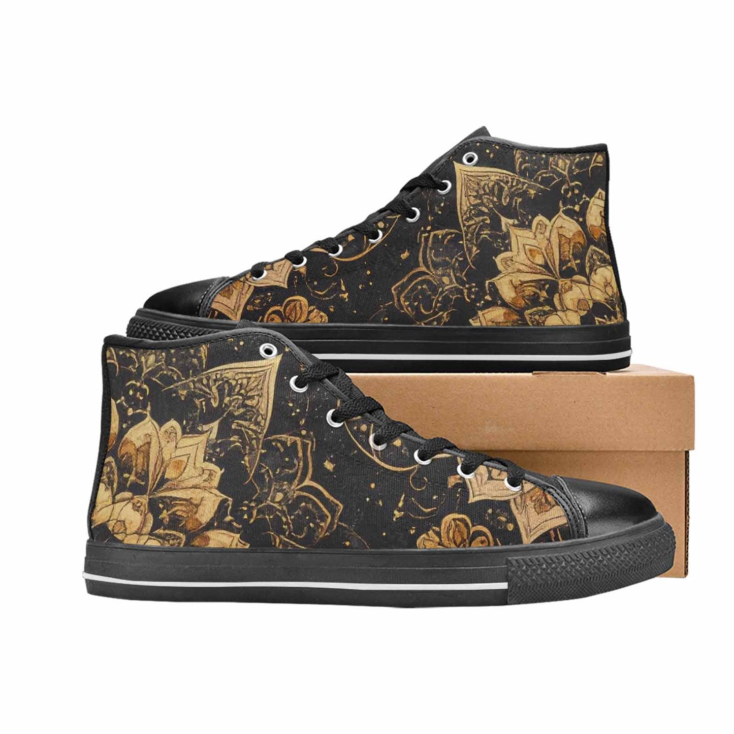 MEN'S Mandala High Top Canvas Cottagecore Custom Sneakers