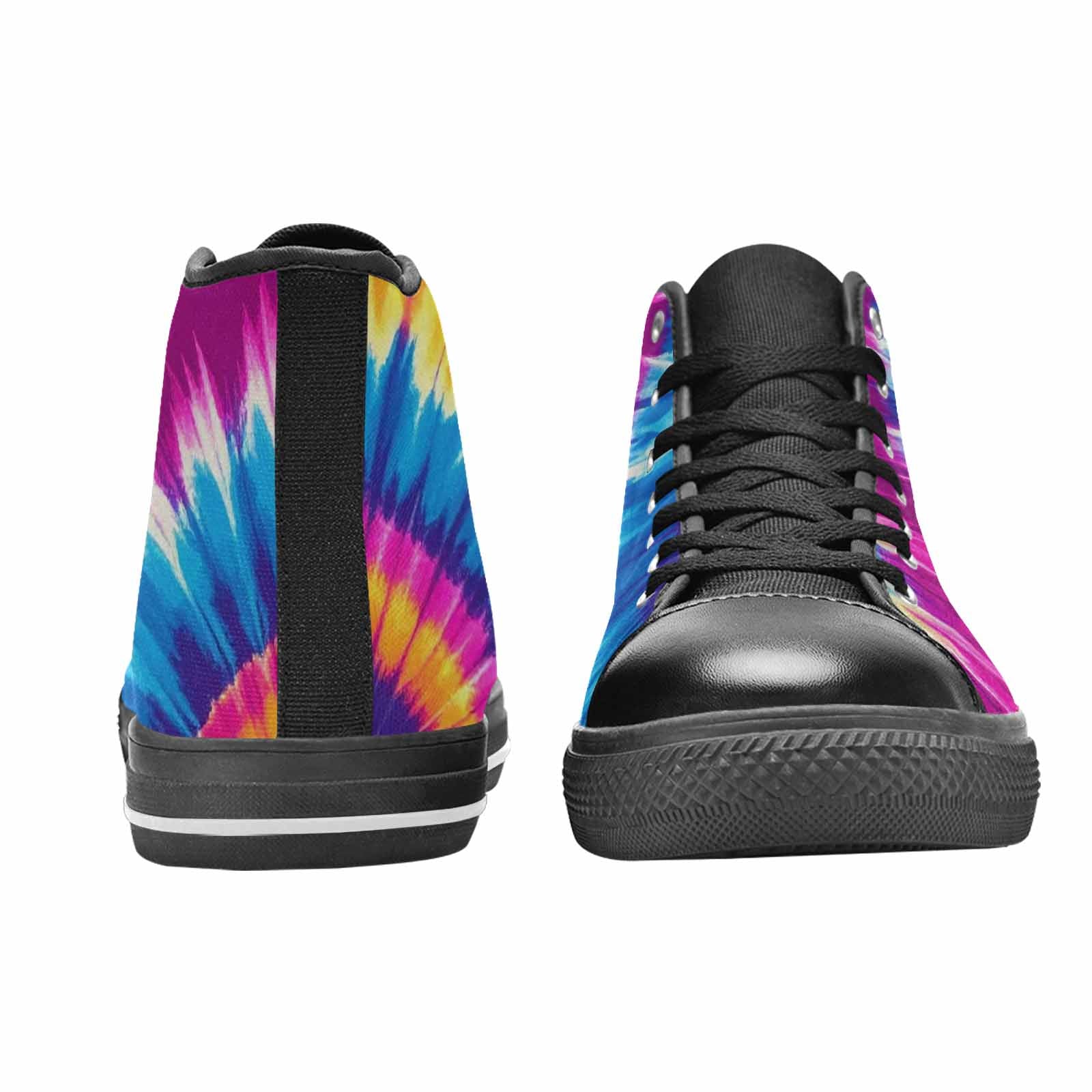WOMEN'S Tie Dye Spiral High Top Canvas Wallpaper Art Custom Sneakers