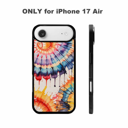 iPhone 17 Air Case — Tie Dye Swirls Black Red Tie, Customized Protective Case