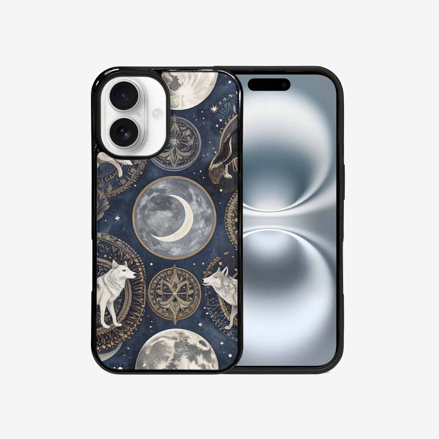 iPhone 16 Case — Wolves Everywhere Collage Overlap Small Wolf, Custom Print Case Cover