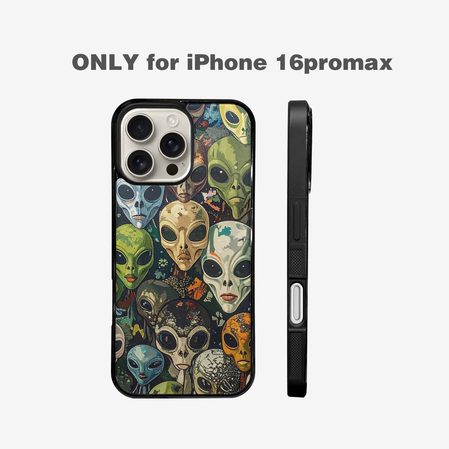iPhone 16 Pro Max Case — Aliens Camo Aliens Pattern Hundreds Of, Custom Designed Case Cover