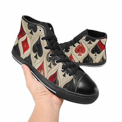 MEN'S Playing Card Suit High Top Canvas Y2K Sneakers