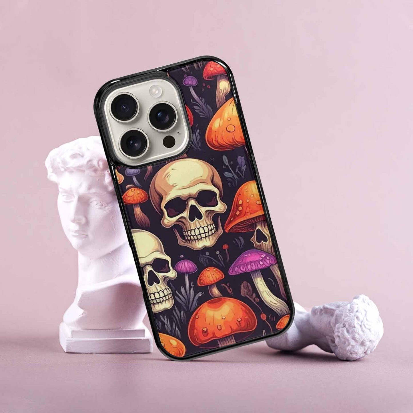 iPhone 16 Pro Case — Mushroom Skulls, Unique Phone Case Design