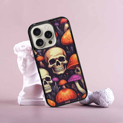 iPhone 16 Pro Case — Mushroom Skulls, Unique Phone Case Design