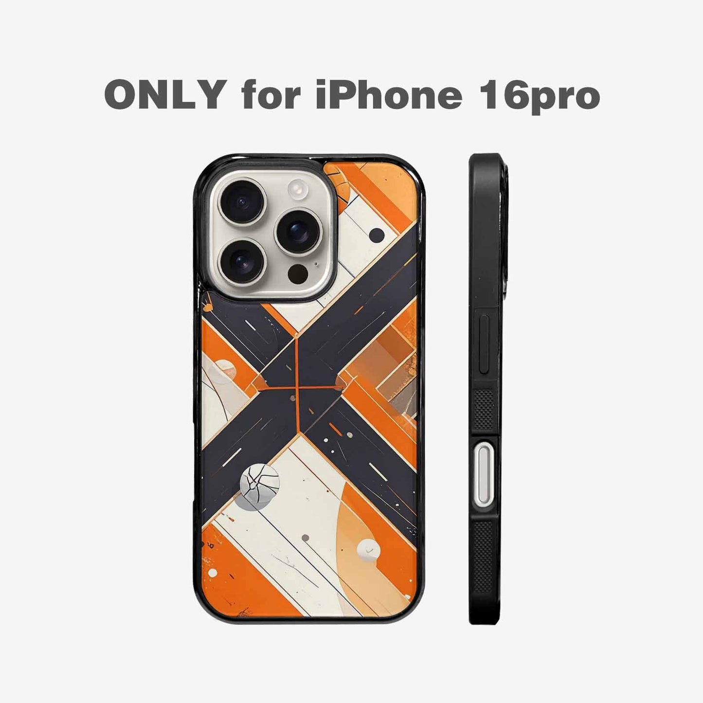 iPhone 16 Pro Case — Basketball Pattern Court Lines And Balls, Customized Protective Case