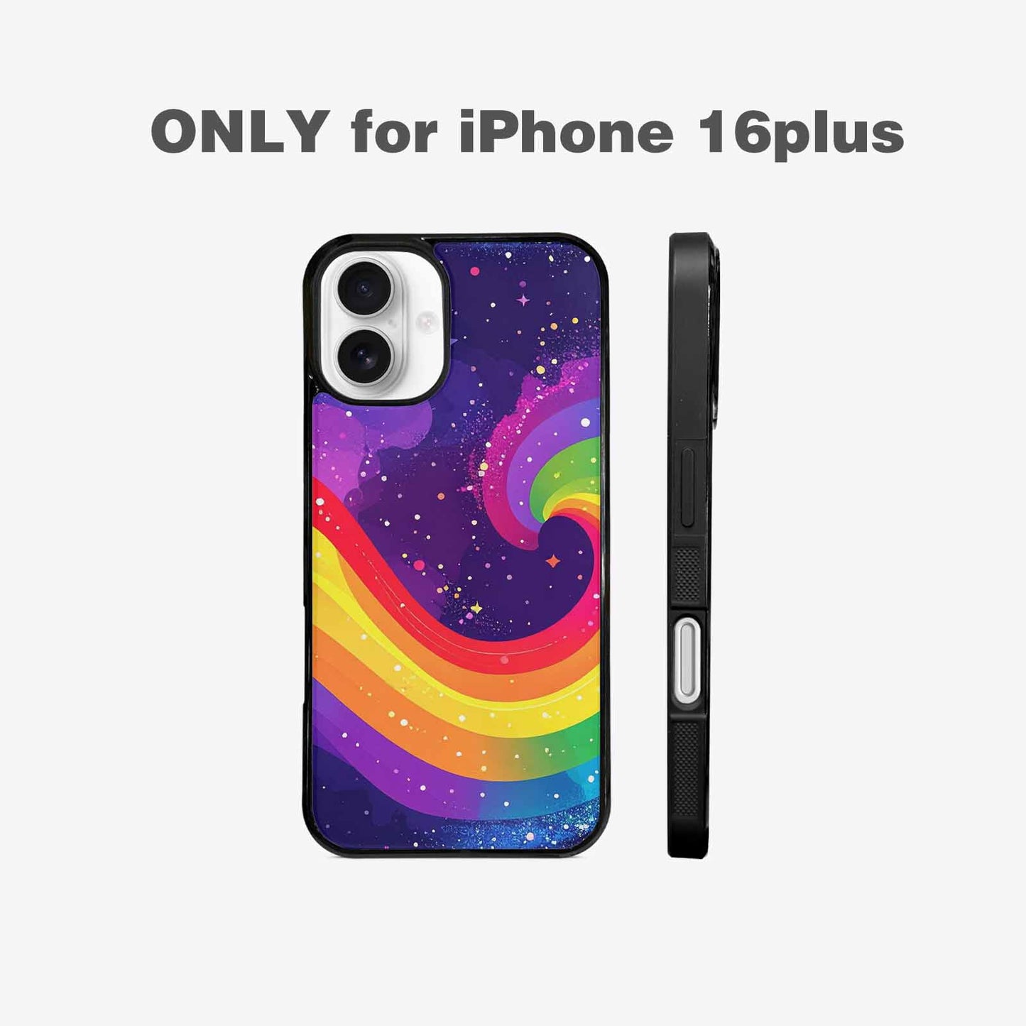 iPhone 16 Plus Case — Rainbow Pride Galaxy, Custom Designed Case Cover