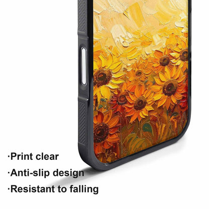 iPhone 17 Pro Max Case — Impressionist Sunflower Brushstroke Pattern Floral, Custom Art Phone Cover
