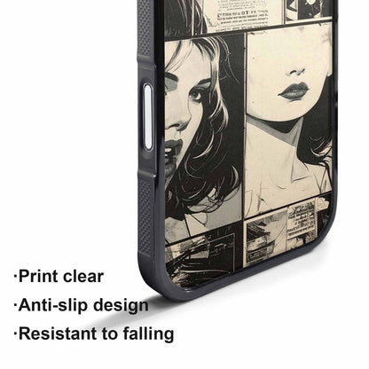 iPhone 17 Pro Max Case — Black And White Solid Retro Vintage, Original Design Phone Case