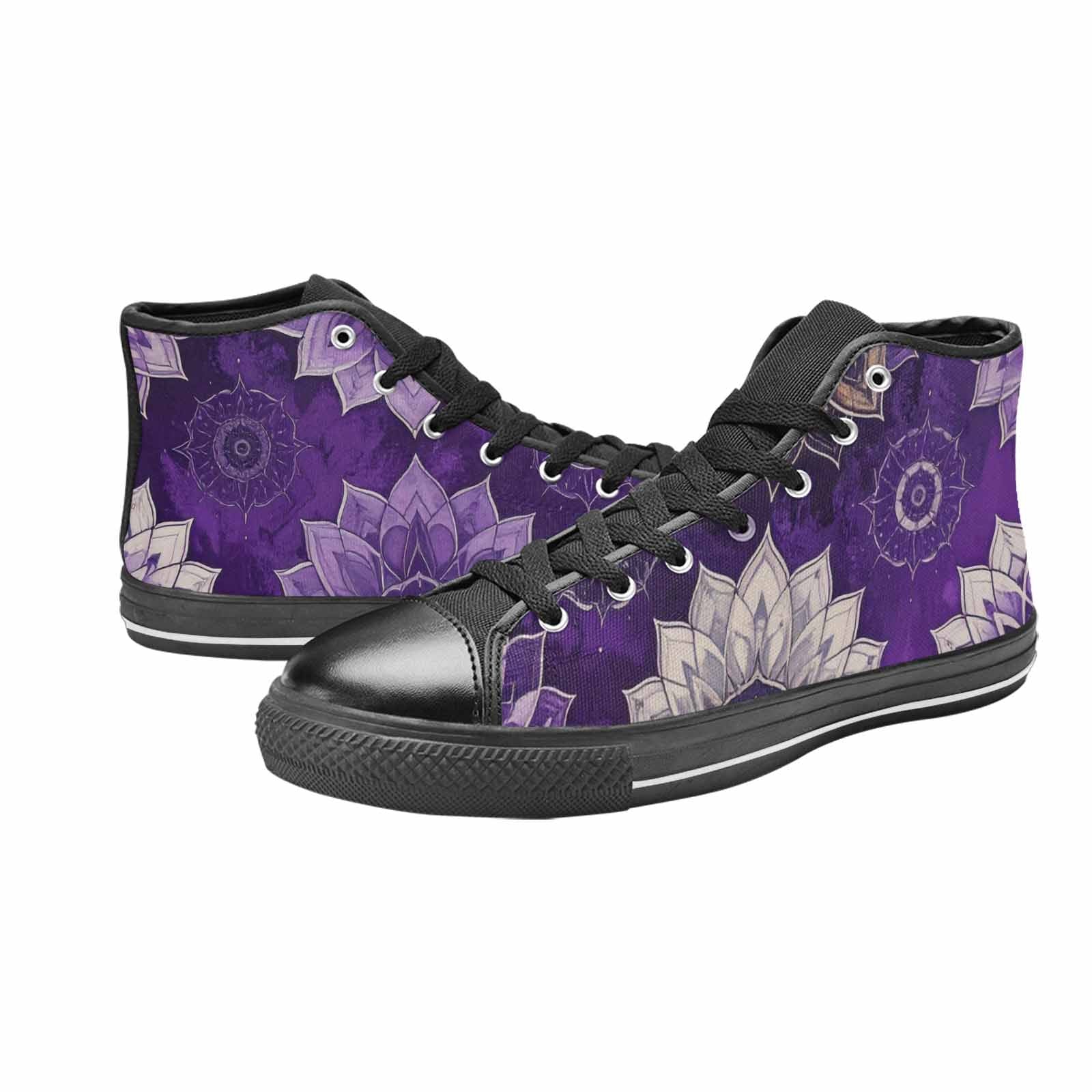 MEN'S Mandala High Top Canvas Vibrant Chaos Custom Shoes