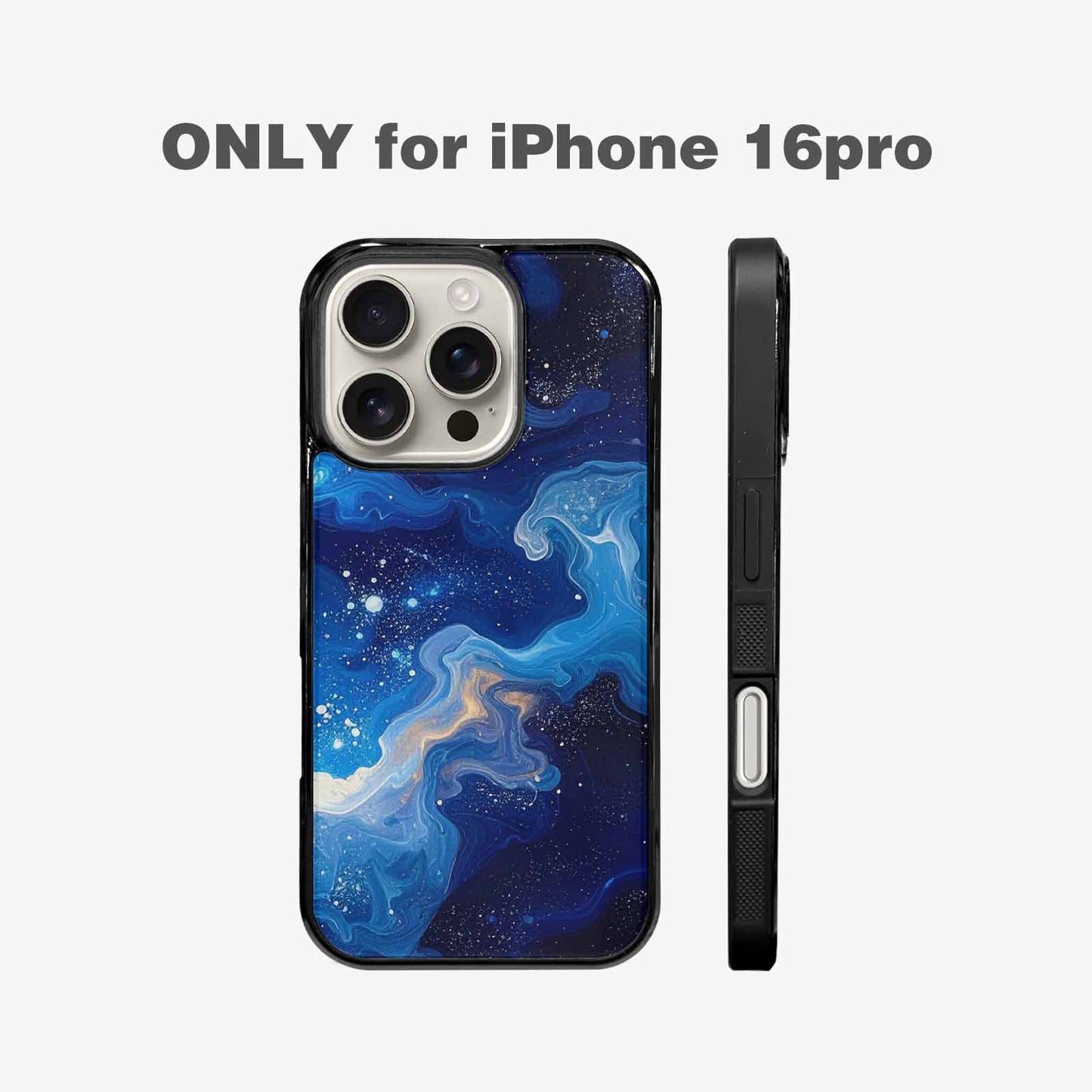 iPhone 16 Pro Case — Galaxy Art Blue Starfield Small Galaxy, Custom Designed Case Cover