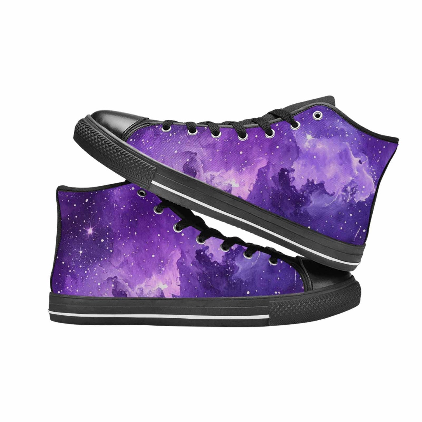 WOMEN'S Galaxy Art - High Top Canvas Grunge Sneakers