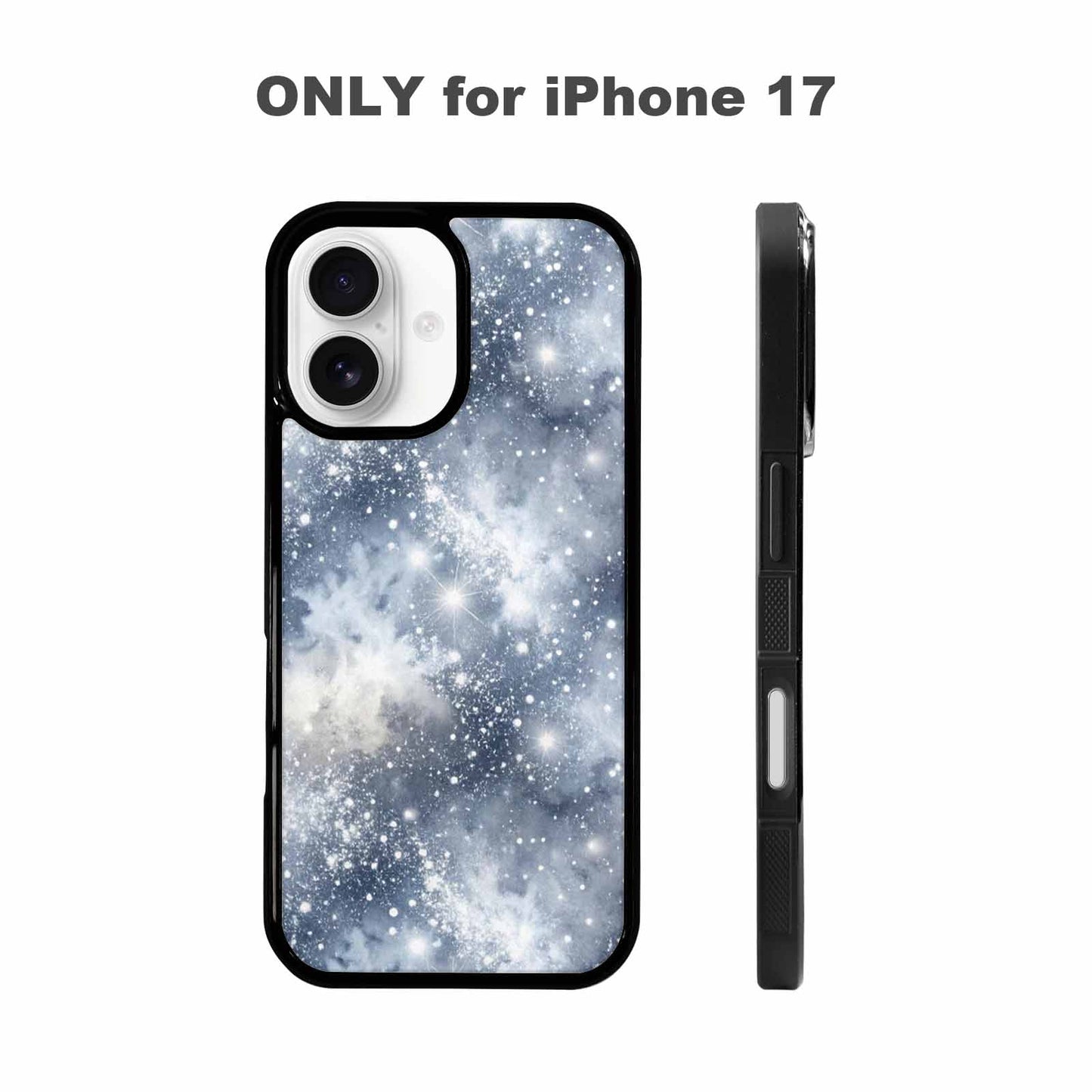 iPhone 17 Case — Galaxy Art Silver White Galaxy Space, Custom Designed Case Cover