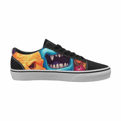 WOMEN'S Ice Cream Monsters  Lace-Up Canvas Kaleidoscope Custom Sneakers