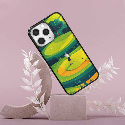 iPhone 15 Pro Max Case — Golf Cartoon Art Pattern, Customized Protective Case