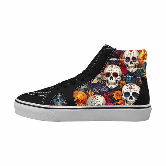 MEN'S Skull High Top Canvas Neon Fantasy Sneakers