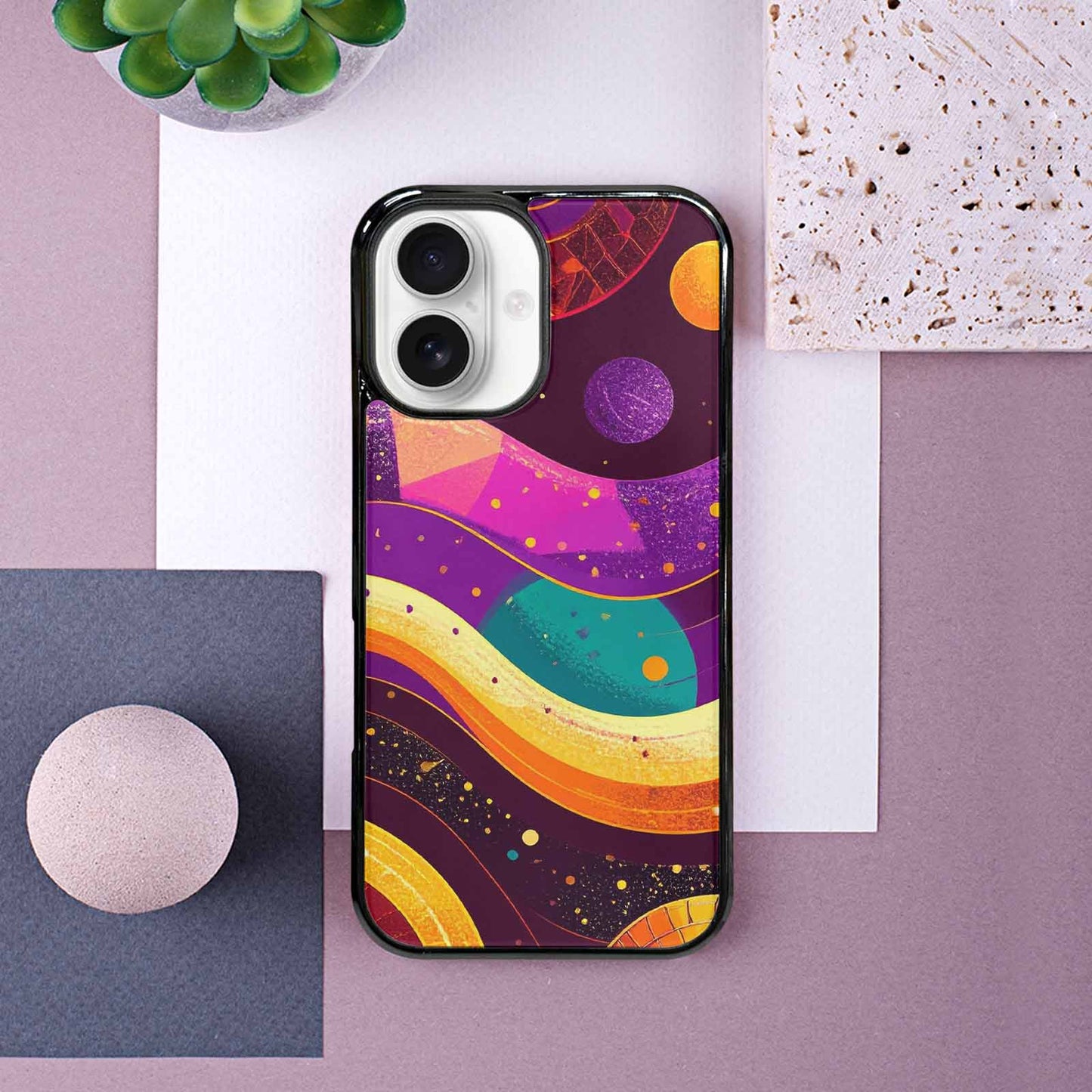 iPhone 16 Case — 1970s Disco Art Pattern, Personalized Phone Case