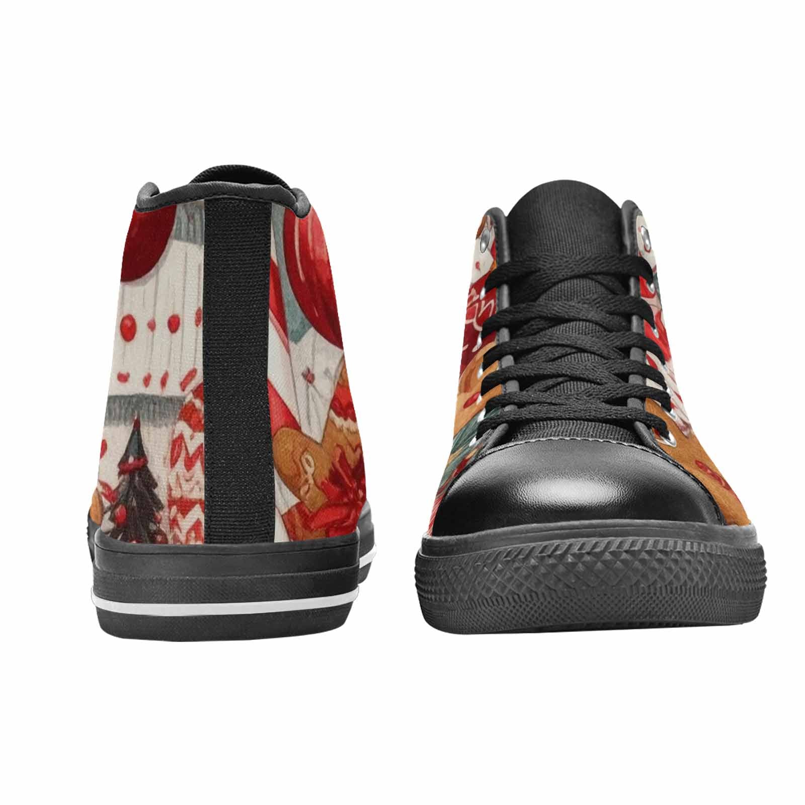 MEN'S Christmas Holly Snowflake High Top Canvas Wallpaper Art Shoes