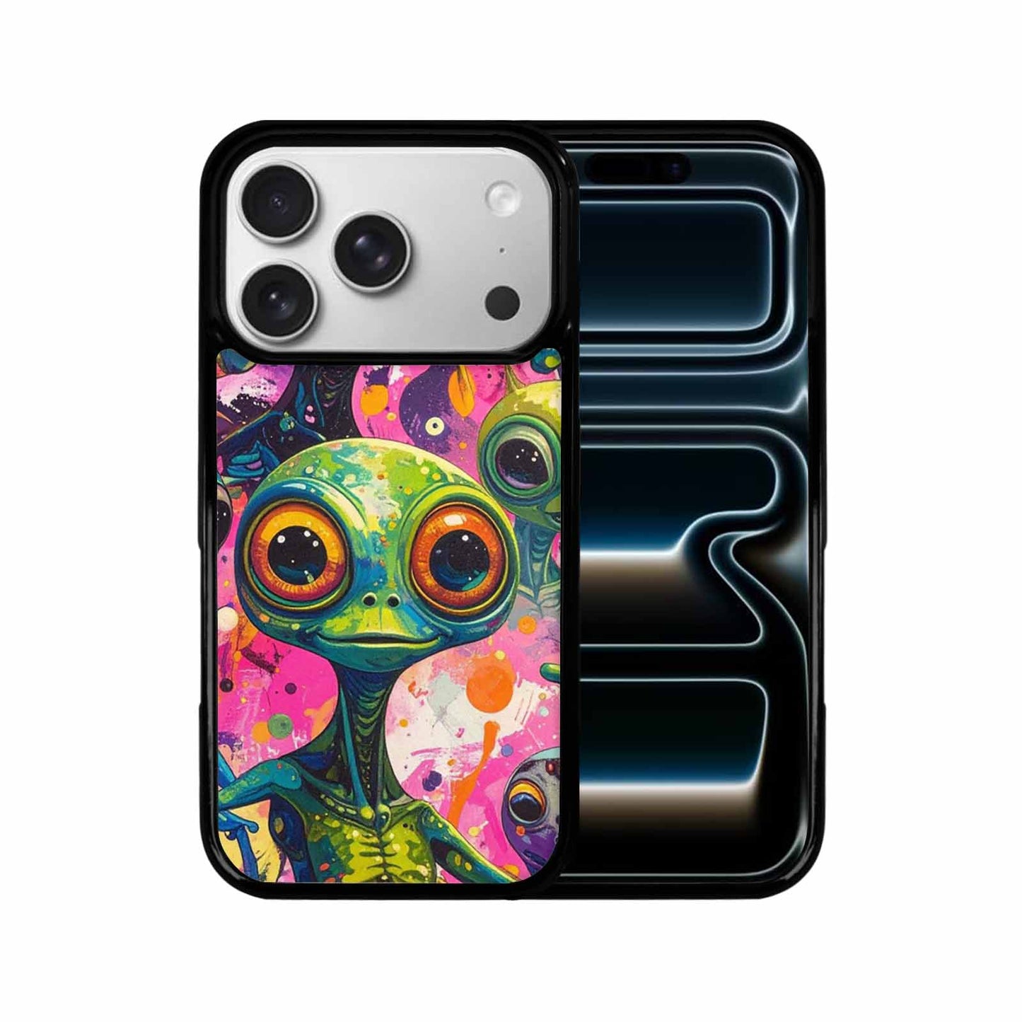 iPhone 17 Pro Case — Seamless Tileable Pattern Of Overlapping Alien, Original Design Phone Case