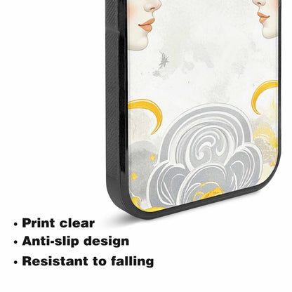 iPhone 15 Plus Case — Gemini Twins Zodiac Pattern Seamless Repeat, Custom Art Phone Cover