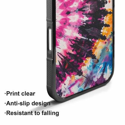 iPhone 17 Case — Tie Dye Swirls Black Tie Dye, Custom Printed Phone Case