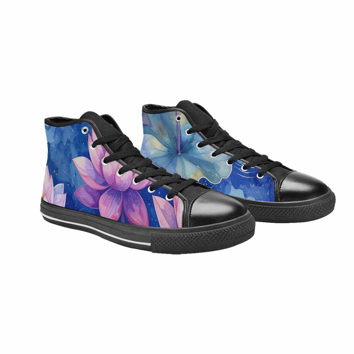 WOMEN'S Water Lilies Impressionist High Top Canvas Aesthetic Custom Shoes