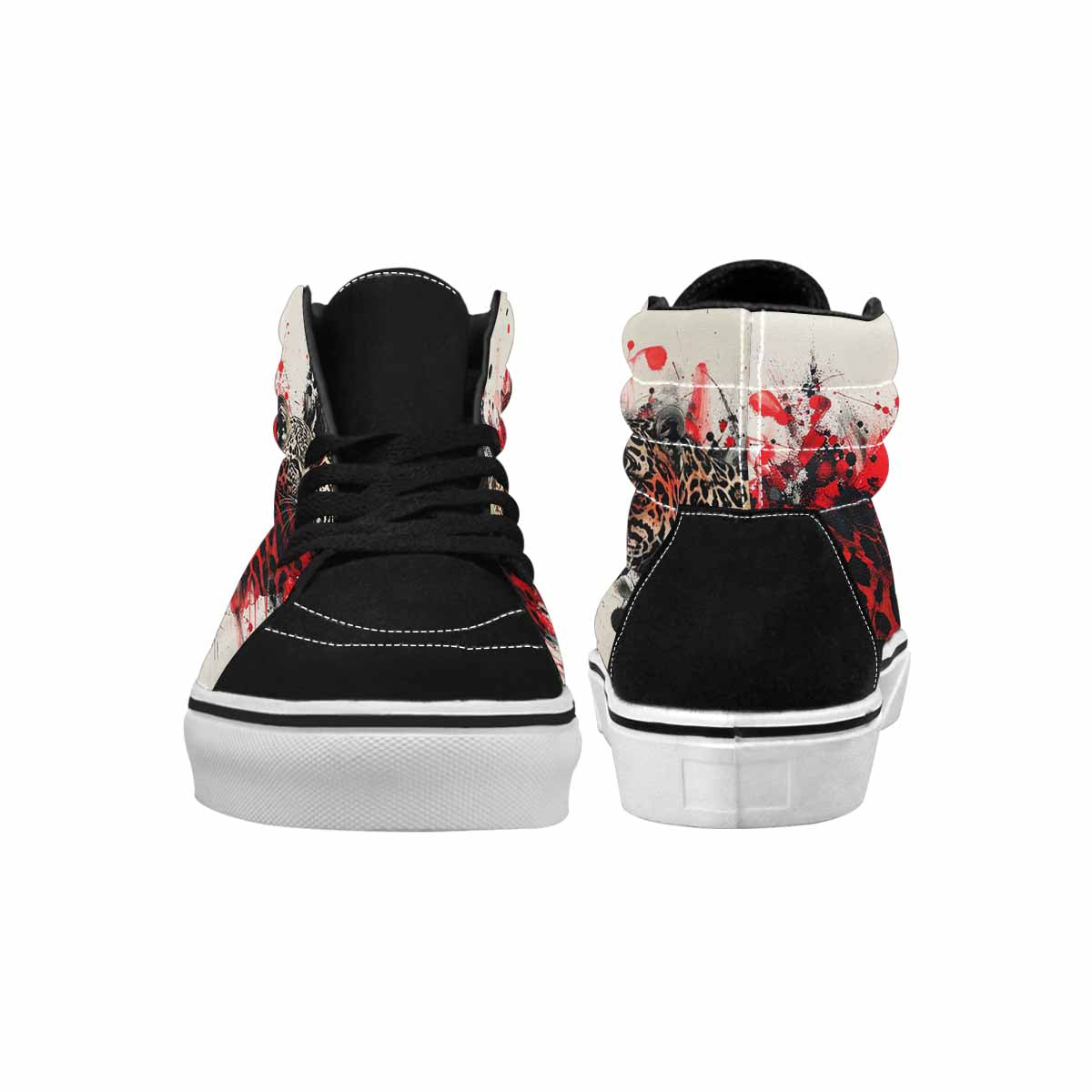 MEN'S Animal Print (black & High Top Canvas Cottagecore Sneakers