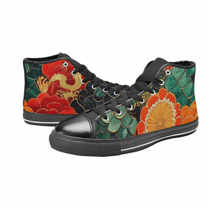 MEN'S Dragon Scale Fantasy High Top Canvas Wallpaper Art Custom Shoes