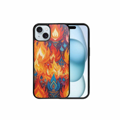 iPhone 15 Plus Case — Flame Burst Full Color Vibrant Flame, Original Design Phone Case