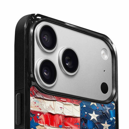iPhone 17 Pro Case — Patriotic Stars And Stripes American Galaxy, Customized Protective Case