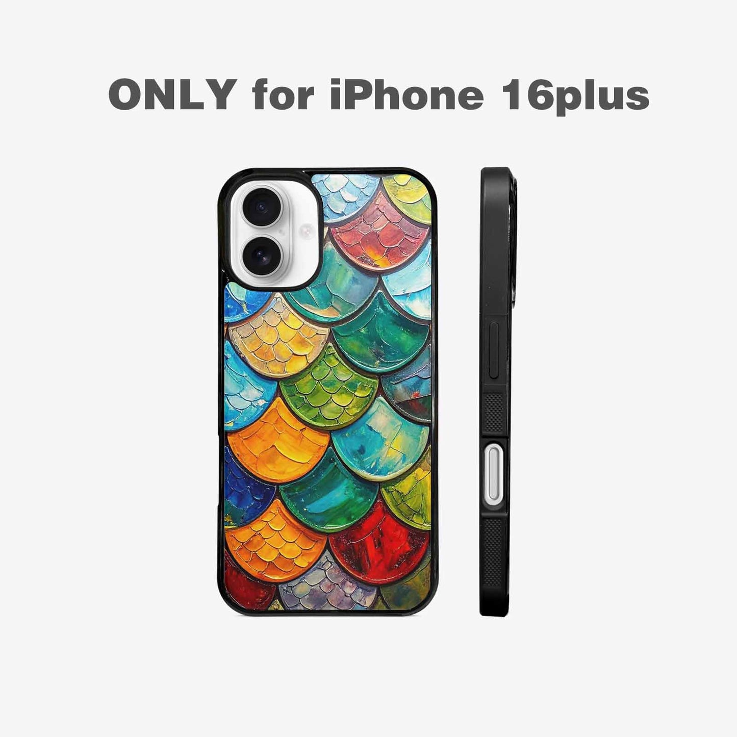 iPhone 16 Plus Case — Reptile Scale Full Color Vibrant Reptile, Custom Phone Case