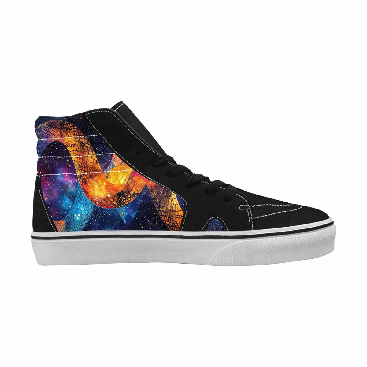 WOMEN'S Galaxy Snake Print High Top Canvas Dark Academia Shoes