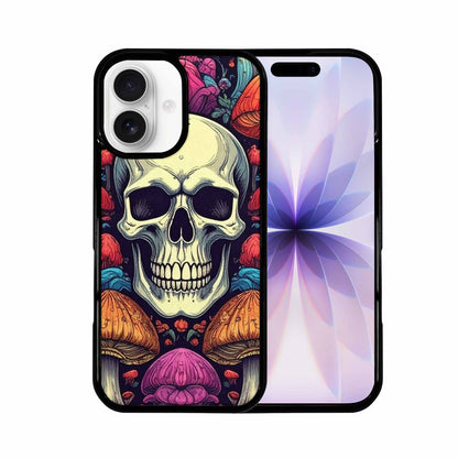 iPhone 17 Case — Mushroom Skull Art Seamless Gothic Skulls, Custom Printed Phone Case