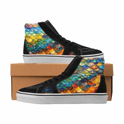 MEN'S Reptile Full Color High Top Canvas Boutique Dark Academia Handmade Custom Shoes