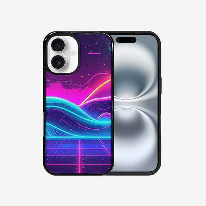iPhone 16 Case — 1980s Neon Cartoon Art Pattern, Customized Protective Case