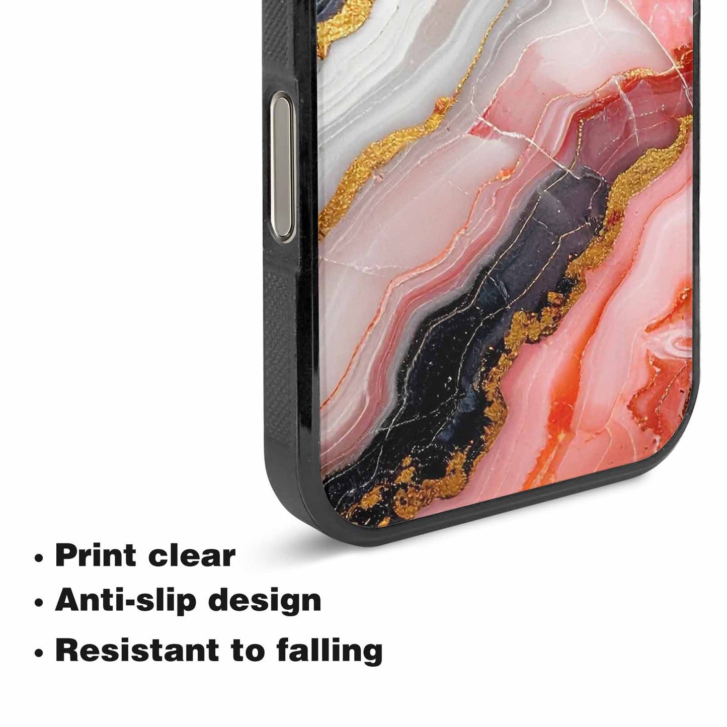 iPhone 16 Pro Case — Marble Vein Marble Veins Pattern Hundreds, Custom Phone Case